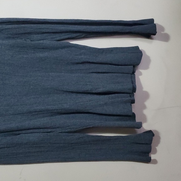 Vila Milano Gray Ribbed Long Sleeve Top Size Xl - Picture 4 of 6